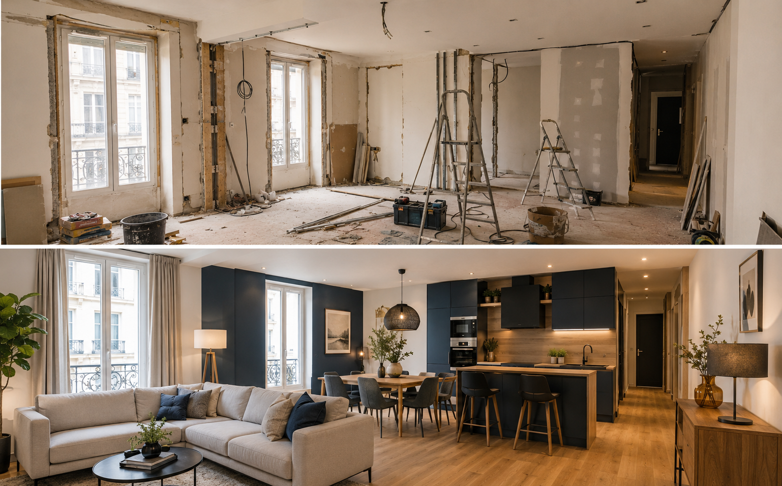 Avant après rénovation